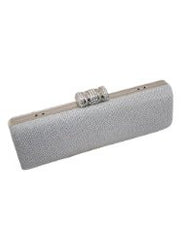 Scheilan BM 187/B Nude Gold Mesh Clutch with Crystal Pave Closure