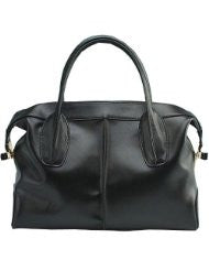 must have ereryday Fashion 100% leather smooth skin black Shoulder Bag/Satchel ( Big)
