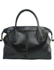 must have ereryday Fashion 100% leather smooth skin black Shoulder Bag/Satchel ( Big)