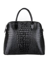 Plusminus women's 100% Genuine patent Leather crocodile embossed leather handbag leather tote bag