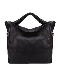 Plusminus Women's 100% Leather Litchi Grain Peculiar Burnish Feeling Shoulder Strap Tote Bag